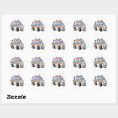 Funny Ambulance Cartoon Ronde Sticker (Vel)