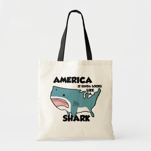Funny america-shark shopping bag! tote bag (Voorkant)
