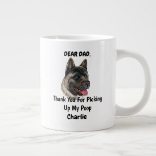 Funny American Akita Dad Waterverf Canine Art Grote Koffiekop