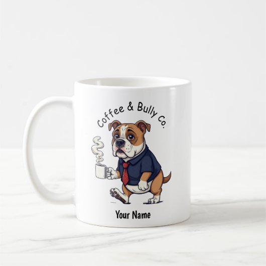Funny American Bulldog  Business Suit Coffee  Koffiemok (Links)