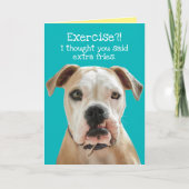 Funny American Bulldog - Extra Fries Birthday Kaart (Voorkant)