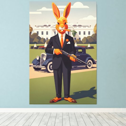 Funny American Canvas Afdruk (Insitu (Houten vloer))