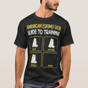 Funny American Eskimo Dog Guide to Training Dog Ob T-shirt