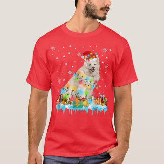 Funny American Eskimo Dog Tree kerstlampjes Xm T-shirt