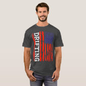 Funny American Flag Drift Cars Burnout Race T-shirt (Voorkant volledig)