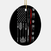 Funny American Flag Grilling Tools BBQ Grill Barbe Keramisch Ornament (Rechts)