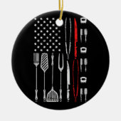 Funny American Flag Grilling Tools BBQ Grill Barbe Keramisch Ornament (Voorkant)