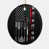 Funny American Flag Grilling Tools BBQ Grill Barbe Keramisch Ornament (Links)