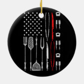 Funny American Flag Grilling Tools BBQ Grill Barbe Keramisch Ornament (Achterkant)