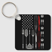 Funny American Flag Grilling Tools BBQ Grill Barbe Sleutelhanger (Voorkant)