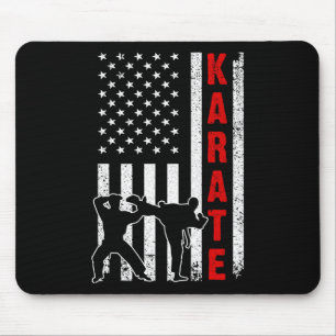 Funny American Flag Karate Art for Men Women Karat Muismat
