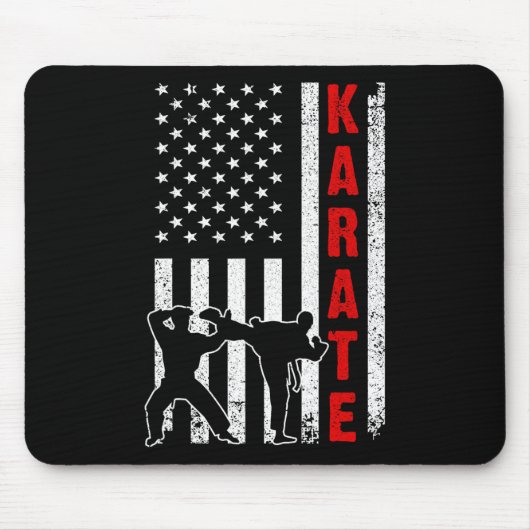 Funny American Flag Karate Art for Men Women Karat Muismat (Voorkant)