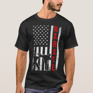 Funny American Flag Karate Art for Men Women Karat T-shirt