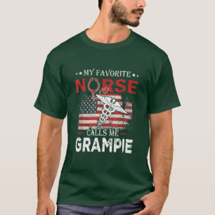 Funny American Flag Mijn favoriete verpleegster no T-shirt