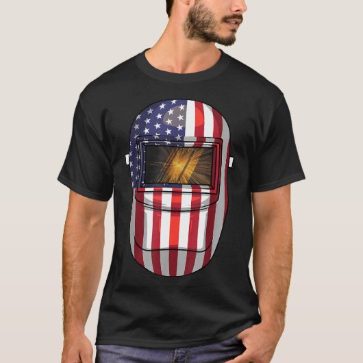 Funny American Flag Welding Gift Mannen Women Cool T-shirt (Voorkant)