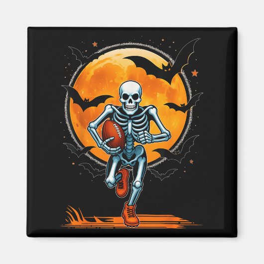 Funny American Football Skeleton Player Halloween  Magneet (Voorkant)