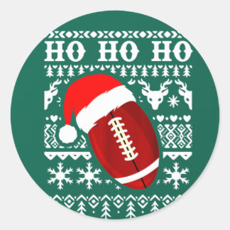 Funny American Football Ugly met kerstkeuken Ronde Sticker