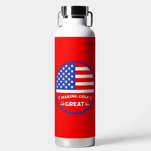 Funny American Golf Player Waterfles (Voorkant)