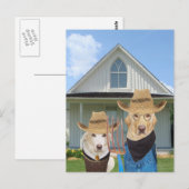 Funny American Gothic Dogs/Labs Briefkaart (Voorkant / Achterkant)