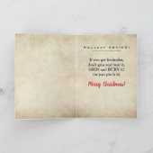 Funny American Gothic Holiday Fruitcake Advice Feestdagen Kaart (Binnen)