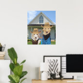 Funny American Gothic Lab Poster (Thuiskantoor)