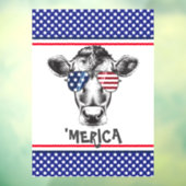 Funny American Hipster Koe Raamsticker (Vel 3)