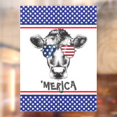 Funny American Hipster Koe Raamsticker (Vel 2)