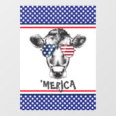 Funny American Hipster Koe Raamsticker (Vel)