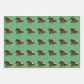 Funny American Horses met kerstkerstkerstkleed Inpakpapier Vel (Voorkant 3)