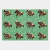 Funny American Horses met kerstkerstkerstkleed Inpakpapier Vel (Voorkant 2)