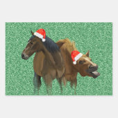 Funny American Horses met kerstkerstkerstkleed Inpakpapier Vel (Voorkant)