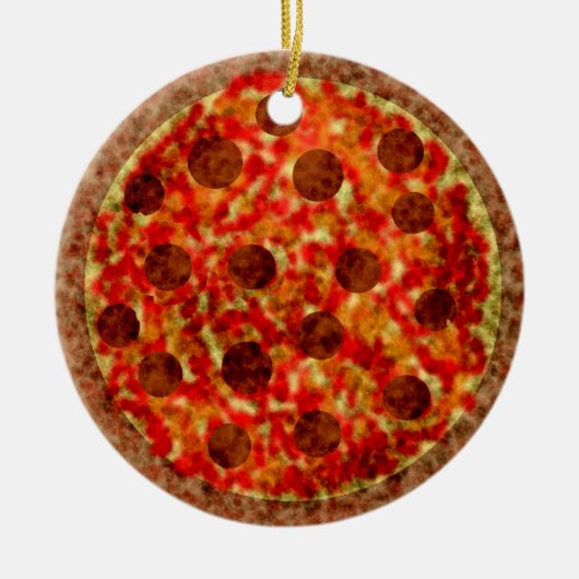 Funny American Pizza kerstversiering Keramisch Ornament (Voorkant)
