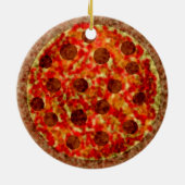 Funny American Pizza kerstversiering Keramisch Ornament (Achterkant)