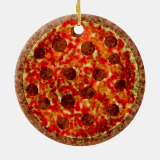 Funny American Pizza kerstversiering Keramisch Ornament (Achterkant)