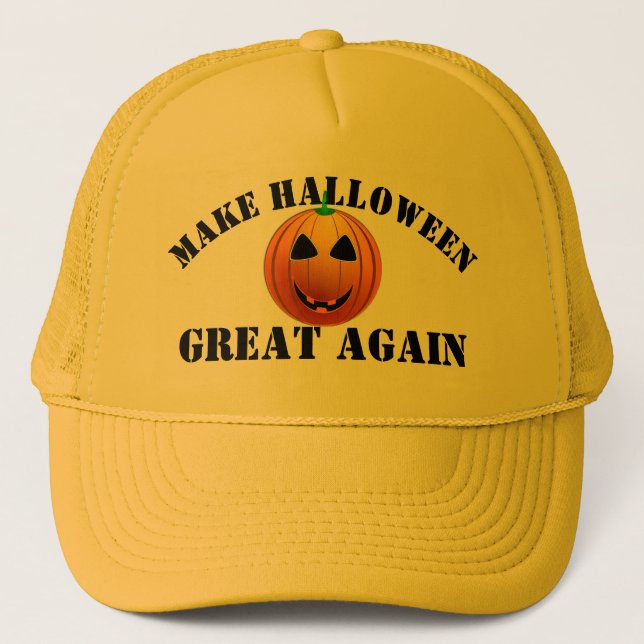 Funny American pumpkin Halloween Trucker Pet (Voorkant)