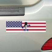 Funny American vlag Bumpersticker (Op auto)