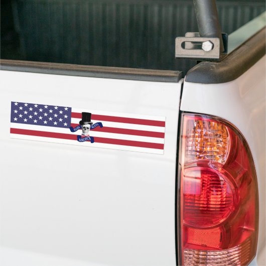 Funny American vlag Bumpersticker (Op Truck)