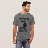 Funny America's High Vijf State of Michigan Gift M T-shirt (Voorkant volledig)