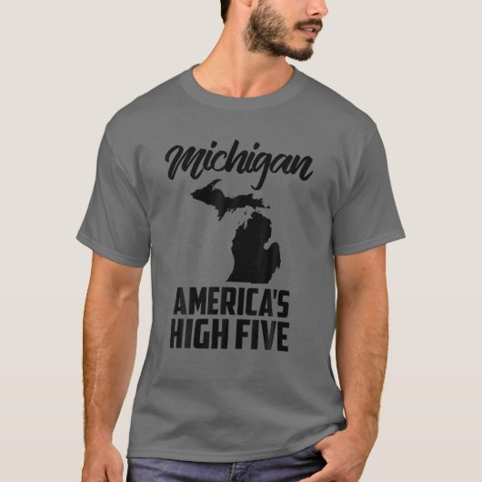 Funny America's High Vijf State of Michigan Gift M T-shirt (Voorkant)