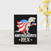 Funny Amerisaurus Rex Dinosaur Independence Day 4t Kaart (Gele Bloem)