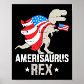 Funny Amerisaurus Rex Dinosaur Independence Day 4t Poster (Voorkant)