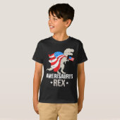 Funny Amerisaurus Rex Dinosaur Independence Day 4t T-shirt (Voorkant volledig)