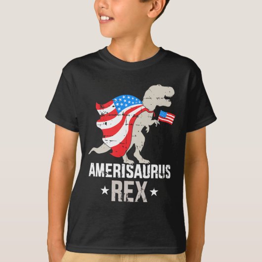 Funny Amerisaurus Rex Dinosaur Independence Day 4t T-shirt (Voorkant)