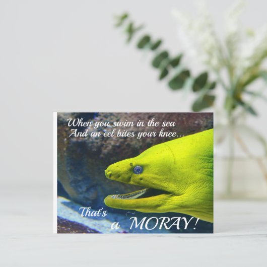 Funny Amore (een Moray) Valentijn Briefkaart (Staand voorkant)