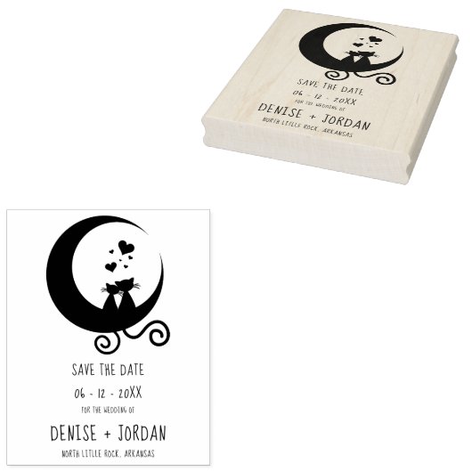 Funny Amorous Romantic Cats Couple Wedding  Rubberstempel (Gestempeld)