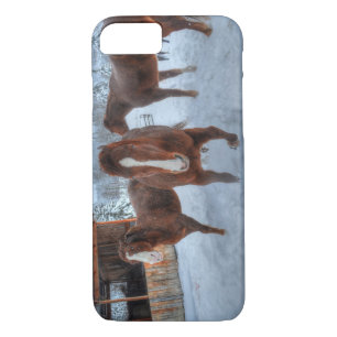 Funny Amoureuze Stallion en Reluctant Mare Horses iPhone 8/7 Hoesje