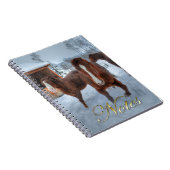 Funny Amoureuze Stallion en Reluctant Mare Horses Notitieboek (Rechterzijde)