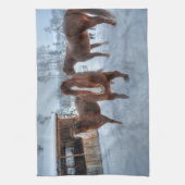 Funny Amoureuze Stallion en Reluctant Mare Horses Theedoek (Verticaal)