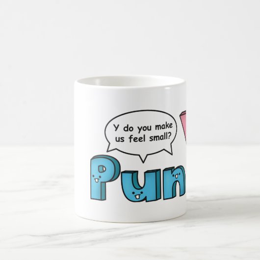 Funny Amusing Y Pun to Puny Koffiemok (Center)