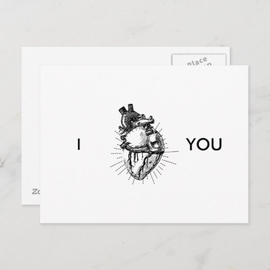 Funny Anatomically Correction Heart Briefkaart (Voorkant / Achterkant)